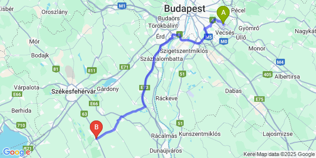 Map: Budapest Airport (BUD), Ferihegy, Liszt Ferenc to Sárkeresztúr