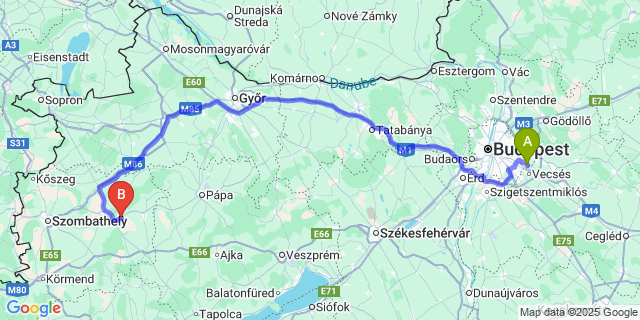 Map: Budapest Airport (BUD), Ferihegy, Liszt Ferenc to Sitke