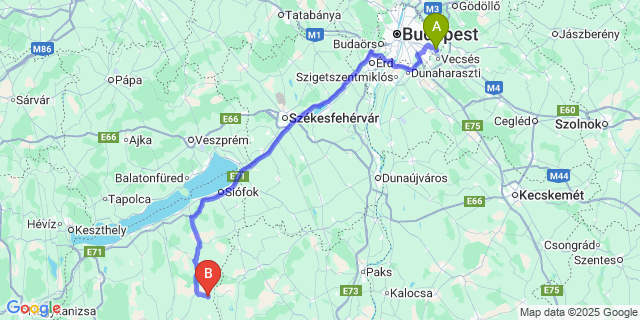 Map: Budapest Airport (BUD), Ferihegy, Liszt Ferenc to Somogyszil