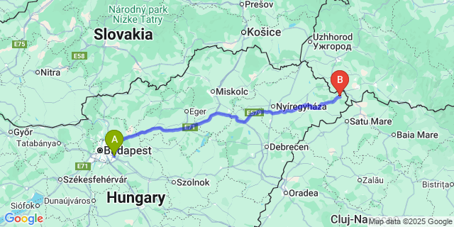 Map: Budapest Airport (BUD), Ferihegy, Liszt Ferenc to Sonkád