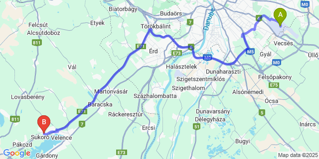 Map: Budapest Airport (BUD), Ferihegy, Liszt Ferenc to Sukoró