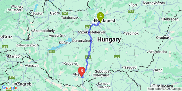 Map: Budapest Airport (BUD), Ferihegy, Liszt Ferenc to Szajk