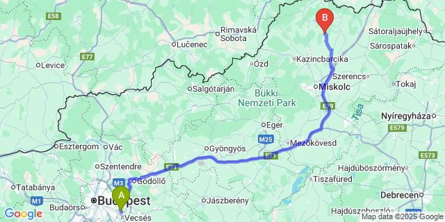 Map: Budapest Airport (BUD), Ferihegy, Liszt Ferenc to Szakácsi