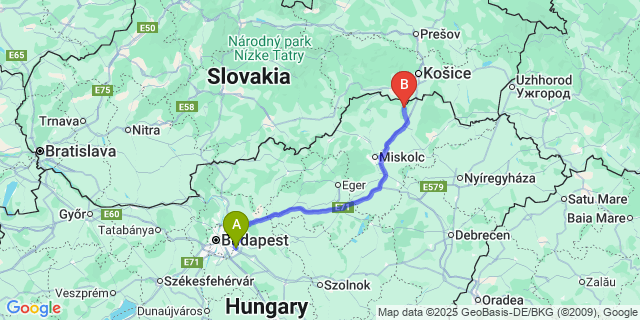 Map: Budapest Airport (BUD), Ferihegy, Liszt Ferenc to Szemere