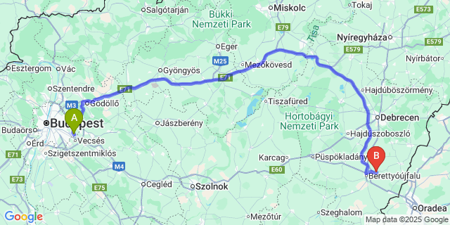 Map: Budapest Airport (BUD), Ferihegy, Liszt Ferenc to Szentpeterszeg