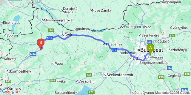 Map: Budapest Airport (BUD), Ferihegy, Liszt Ferenc to Szil