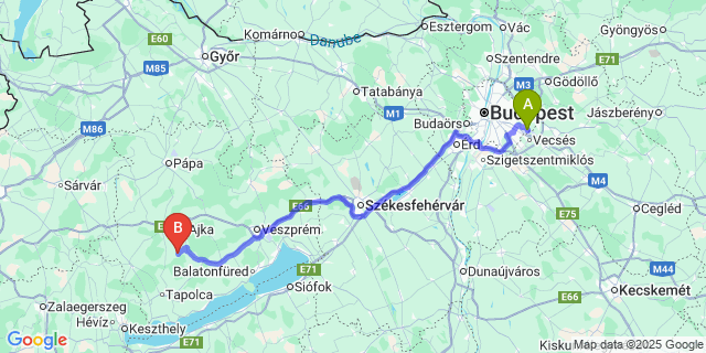 Map: Budapest Airport (BUD), Ferihegy, Liszt Ferenc to Szőc
