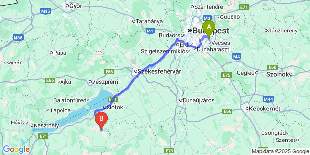 Map: Budapest Airport (BUD), Ferihegy, Liszt Ferenc to Tab