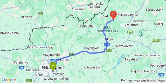 Map: Budapest Airport (BUD), Ferihegy, Liszt Ferenc to Tardona