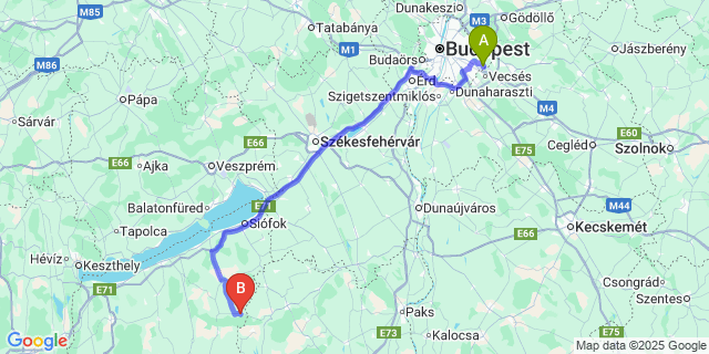 Map: Budapest Airport (BUD), Ferihegy, Liszt Ferenc to Törökkoppány