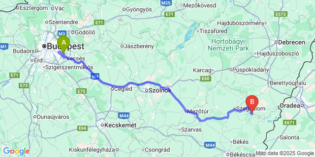 Map: Budapest Airport (BUD), Ferihegy, Liszt Ferenc to Újiráz