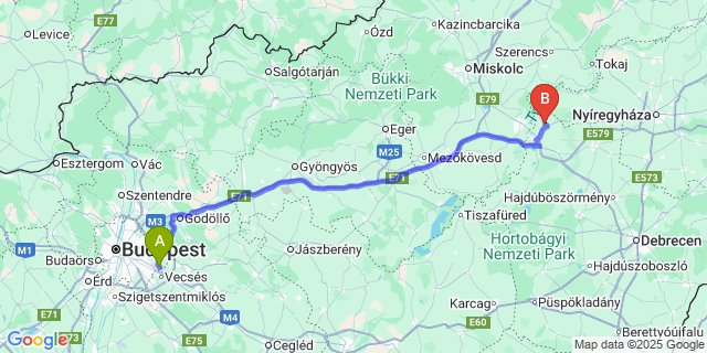 Map: Budapest Airport (BUD), Ferihegy, Liszt Ferenc to Újtikos