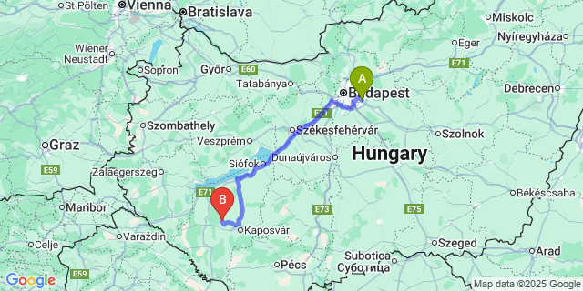 Map: Budapest Airport (BUD), Ferihegy, Liszt Ferenc to Újvárfalva