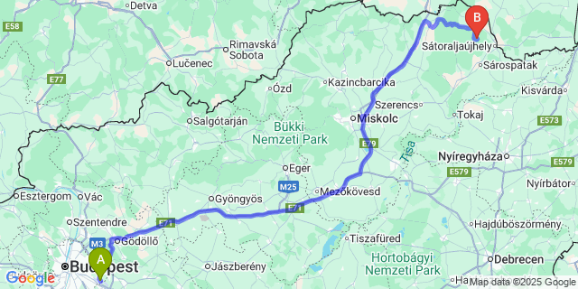 Map: Budapest Airport (BUD), Ferihegy, Liszt Ferenc to Vágáshuta