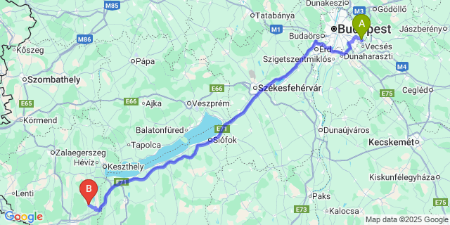 Map: Budapest Airport (BUD), Ferihegy, Liszt Ferenc to Zalakaros
