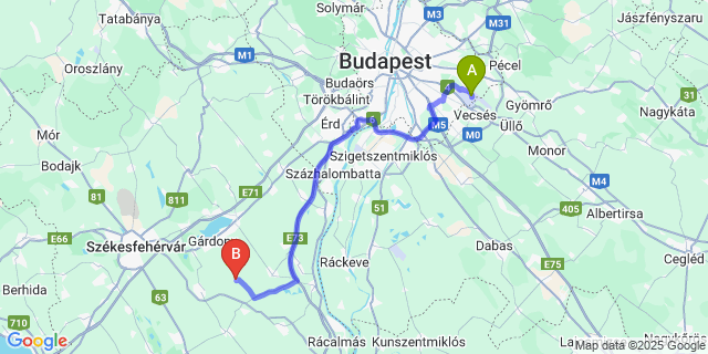 Map: Budapest Airport (BUD), Ferihegy, Liszt Ferenc to Zichyújfalu