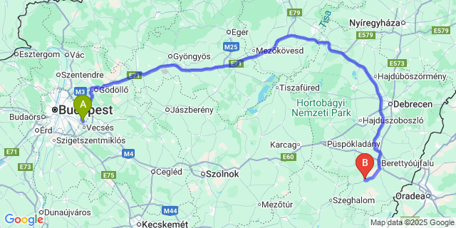 Map: Budapest Airport (BUD), Ferihegy, Liszt Ferenc to Zsáka